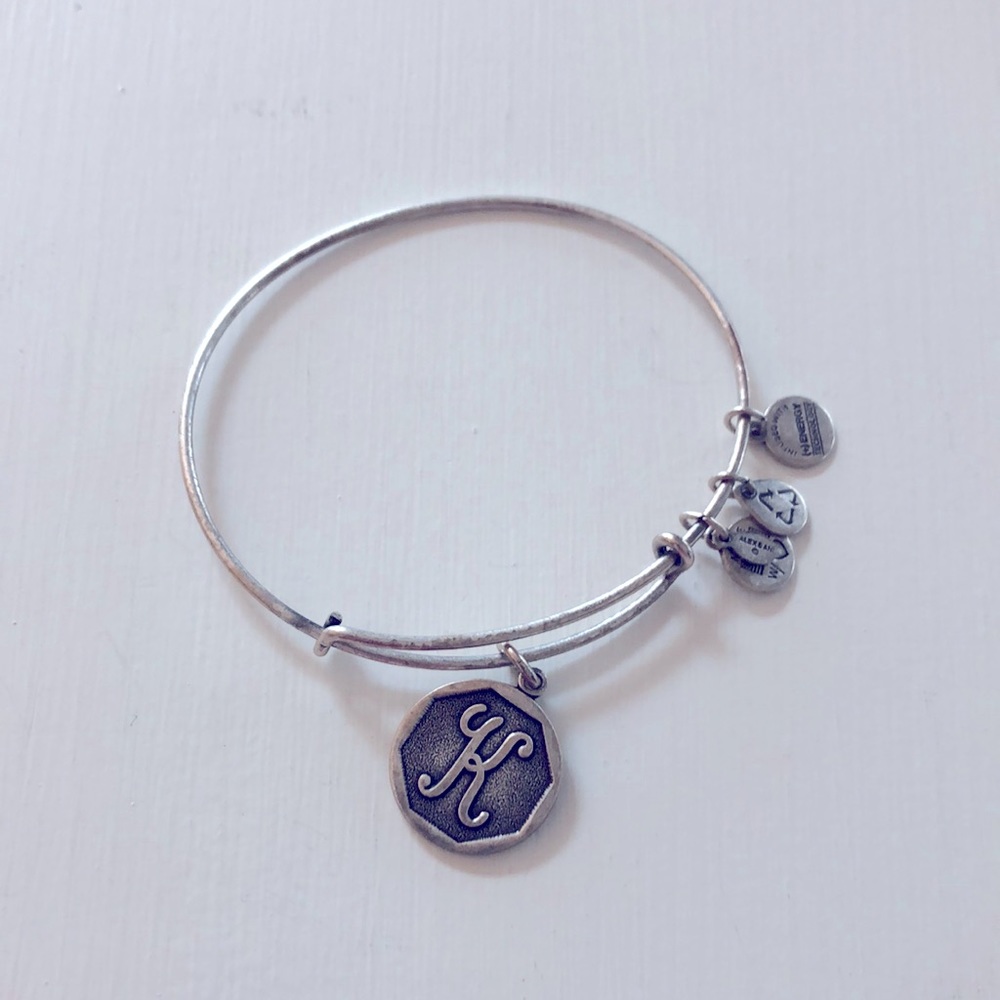 Alex & Ani “K” charm bracelet - silver